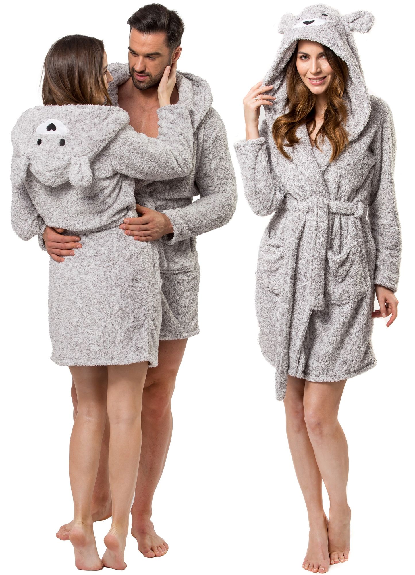 costume de baie 2 piese pentru femei plinute Halat de baie pentru femei Grey Bear