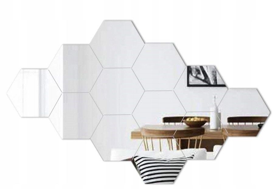 Oglinda decorativa Hexagon Set 8 bucati