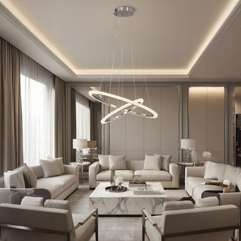 LAMPA SUFITOWA WISZĄCA LED LHJ045-CP2 NIKIEL SZCZOTKOWANY