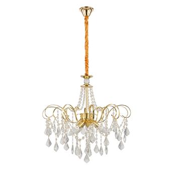 Lampa Wisząca z Kryształami SWE081-CP 60cm Złota