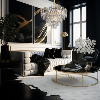 Lampa Wisząca z Kryształami G056-CP 50cm Złota