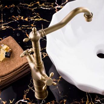 Kitchen Bathroom faucet Rea Rustico antique gold