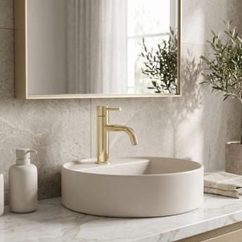 REA LUNGO Mešalnik za umivalnik Gold Low