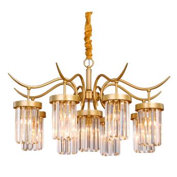 LAMPA SUFITOWA WISZĄCA METALOWA  KRYSZTAŁ APP769-9CP