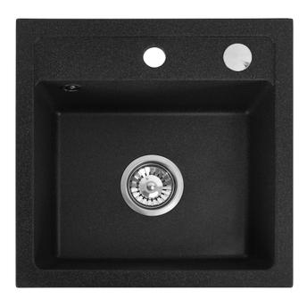 Kuchynský drez REA WEST - lesklá čierna žula