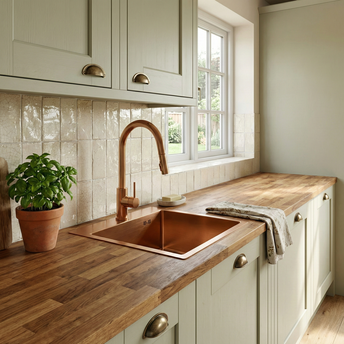 Stainless steel sink Leo 40 BRUSH COPPER