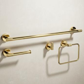 Bathroom Accessories Set GRID Gold 4 Pieces