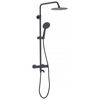 Thermostatic shower set Lungo Black