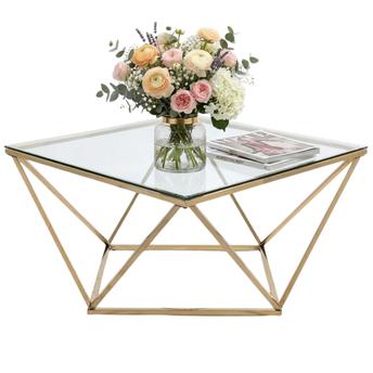 Stolik kawowy szklany Glamour Gold CS-14G