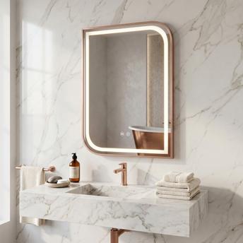 Ogledalo LED ZONE 80x60 BRUSH  ROSE GOLD