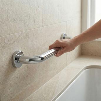 Straight bathroom grab bar Chrome 40cm