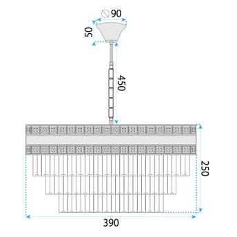 Lampa Wisząca z Kryształami G047-CP 40CM ZŁOTA