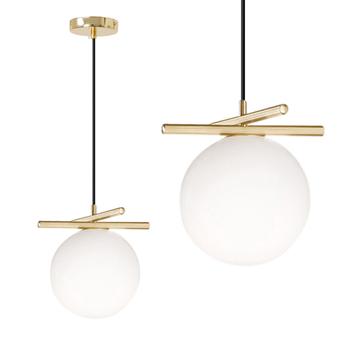 ZŁOTA LAMPA WISZĄCA BIAŁA KULA APP1667-1CP