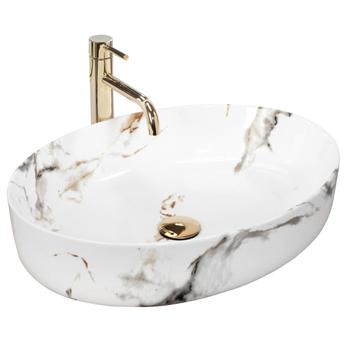 Lavabo sobre encimera REA Queen Carrara Shiny