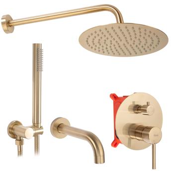 Podžbukna kada i tuš set Rea Lungo Brush Gold + BOX