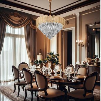 Lampa Wisząca z Kryształami G052-CP 60CM Złota