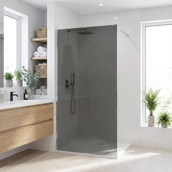 Shower screen Rea Flexi Grey / Chrome 100