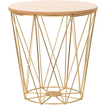 Druciany stolik kawowy Twins Gold Rozmiar L