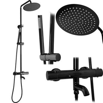 Thermostatic shower set Lungo Black Metallic