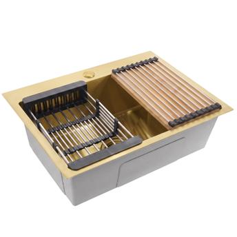 Čelična sudopera sa setom dodataka 3 kom. REA Liam Brush Gold