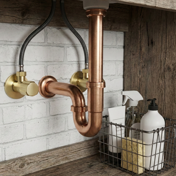 Ugaoni ventil 02 1/2" x 3/8" Brush Gold