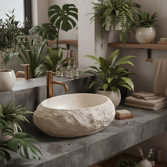 Lavabo sobre encimera Rea Mika Warm Beige