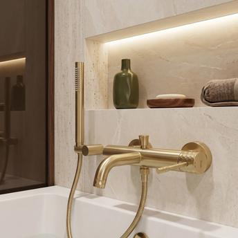 Grifo de bañera Rea Lungo Diamond Brush Gold