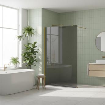 Shower screen Rea Flexi Grey / Gold 100