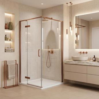 Shower enclosure Rea Bruno 90x90 Brush Copper