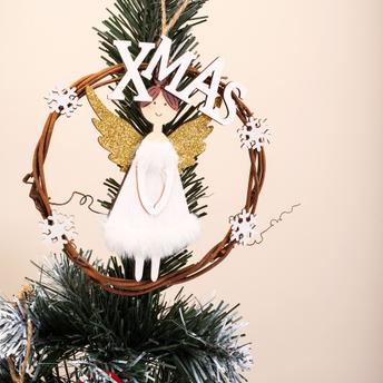 Dekoracja świąteczna okrągła 16 cm KL-21X15