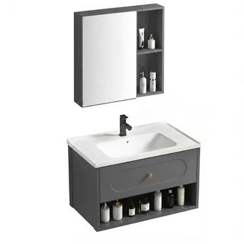 Ensemble de meubles de salle de bain avec lavabo River 60cm Grey