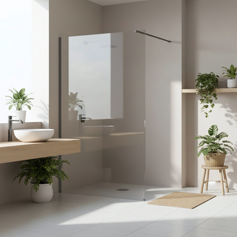 Tuš zaslon Rea Flexi Transparent / Titan 140