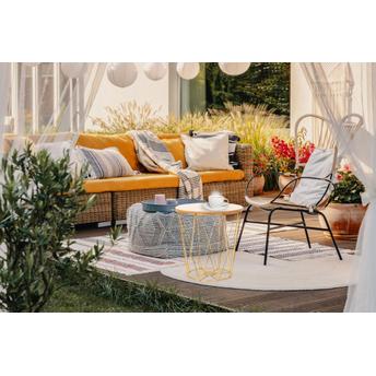 Druciany stolik kawowy Twins Gold Rozmiar L