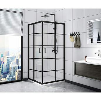 Square shower enclouser calani BLACK DELTA 90x90
