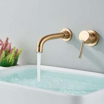 Wall Mounted faucet Rea  Lungo LONGBrush Gold + BOX