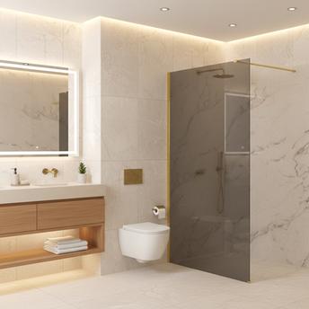 Shower screen Rea Flexi Grey / Gold 140