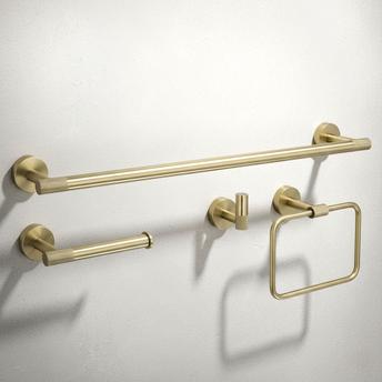 Bathroom Accessories Set GRID Brush Gold 4 Pieces