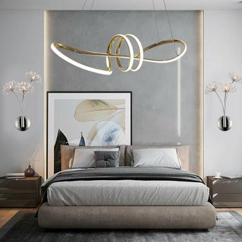 Lampa sufitowa nowoczesna LED + PILOT APP824-CP  Złota