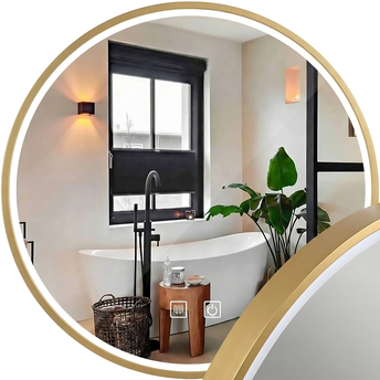 LUSTRO ŚCIENNE LED 100cm MMJ BRUSH GOLD