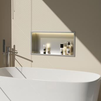 KYLPYHUONEHYLLY LED 30x60 steel brush