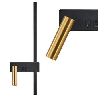 LAMPA ŚCIENNA KINKIET APP1439-2-W LEWY BLACK GOLD