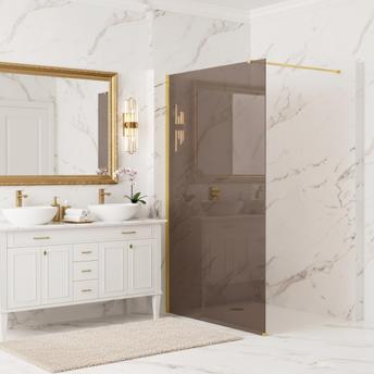 Shower screen Rea Flexi Brown / Gold 90
