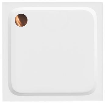 Akrilna ladica za tuširanje Rea Belmond White 80x80 Brush Copper