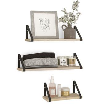 Półka ścienna drewniana 322182 kpl. 3 szt