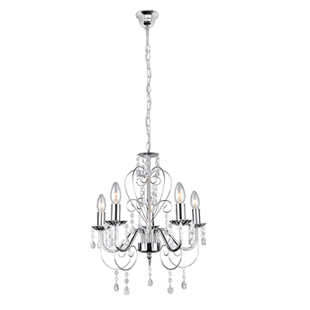 LAMPA SUFITOWA WISZĄCA EBT008-5CP CHROM