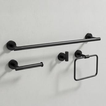 Bathroom Accessories Set GRID Black 4 Pieces