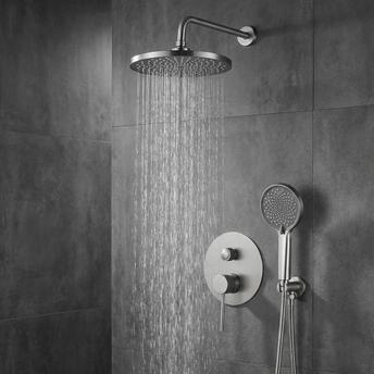 Kit de douche encastré Rea Lungo Stripe Nickel Brush + BOX