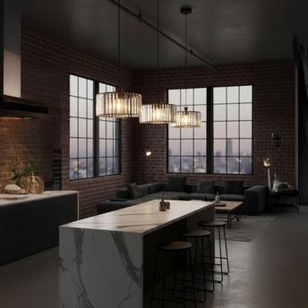 Lampa wisząca EBT027-1CP Czarna