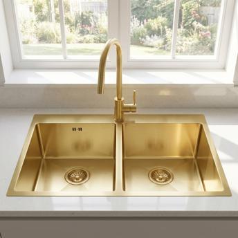 Νεροχύτης από μαύρο ατσάλι Joel BRUSH GOLD