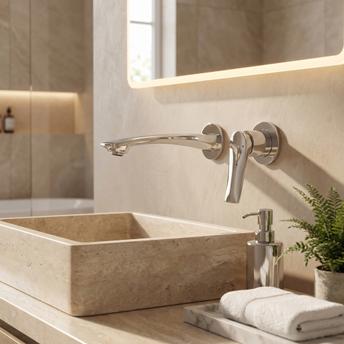 Falsík alatti mosdócsaptelep REA VISION Chrome + BOX